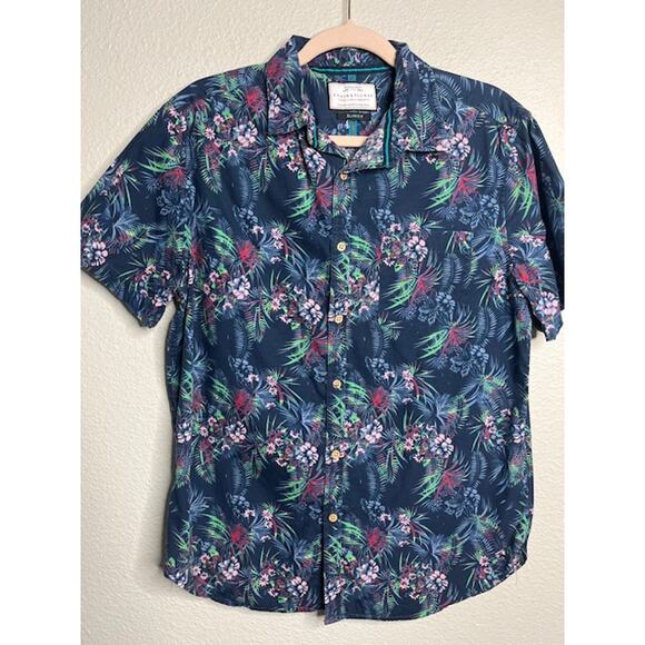 Denim & Flower Size Large Hawaiian Floral Slim Fit Cotton Shirt - Picture 3 of 10